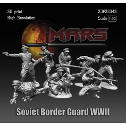 Mars Figures 3dp32043 1/32 Soviet Border Guard Ww2 8 Figures 3d Resin Kit