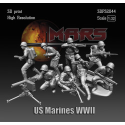 Mars Figures 3dp32044 1/32 Us Marines Ww2 8 Figures 3d Resin Kit