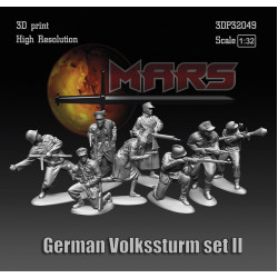 Mars Figures 3dp32049 1/32 German Volkssturm Ww2 Set2 8 Figures 3d Resin Kit