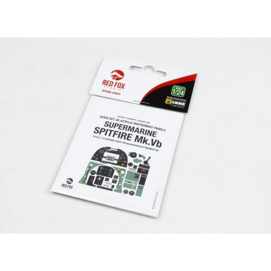 Red Fox Qs-24031 1/24 Supermarine Spitfire Mk Vb 3d Acrylic Instrument Panels