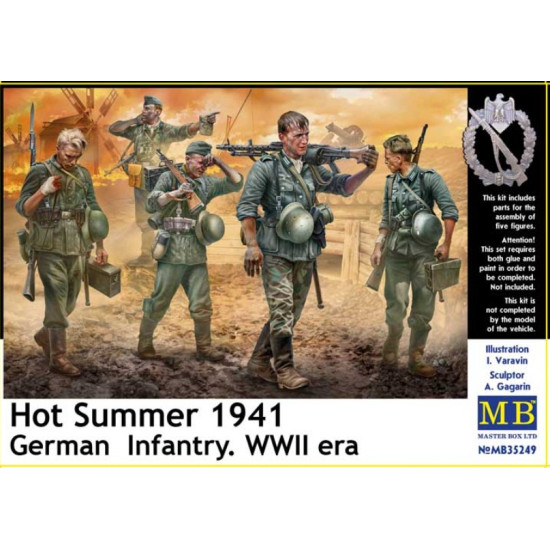 Master Box 35249 1/35 Hot Summer 1941 German Infantry Ww2 Era Plastic Figures Kit