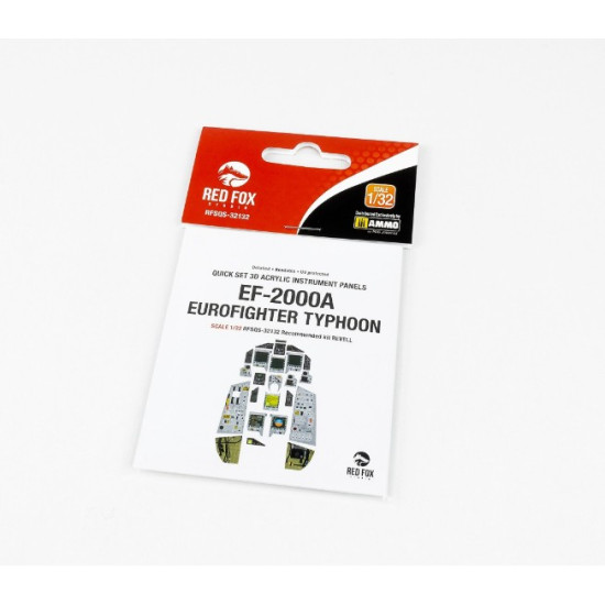 Red Fox Qs-32132 1/32 Ef-2000a Eurofighter Typhoon 3d Acrylic Instrument Panels For Revell