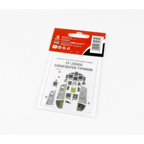 Red Fox Qs-32132 1/32 Ef-2000a Eurofighter Typhoon 3d Acrylic Instrument Panels For Revell