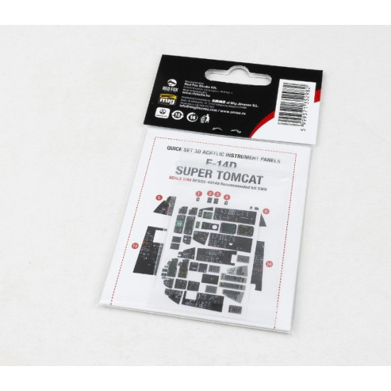 Red Fox Qs-48149 1/48 F-14d Super Tomcat 3d Acrylic Instrument Panels For Gwh