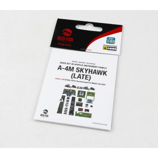 Red Fox Qs-48167 1/48 A-4m Skyhawk Late 3d Acrylic Instrument Panels For Magic Factory