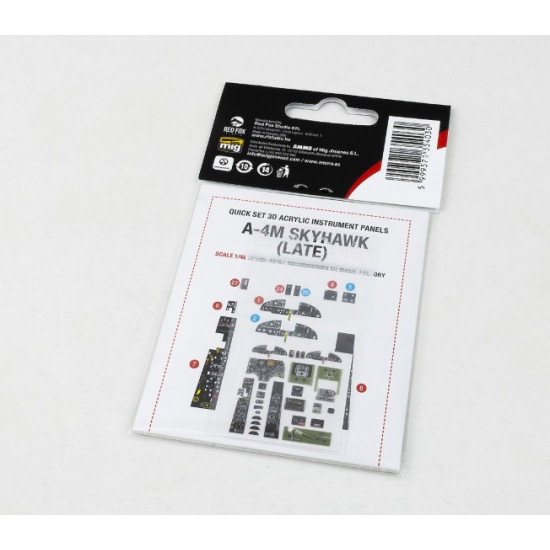 Red Fox Qs-48167 1/48 A-4m Skyhawk Late 3d Acrylic Instrument Panels For Magic Factory