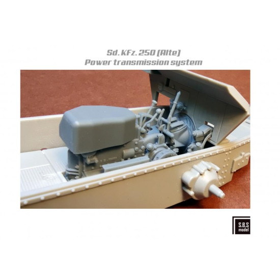 Sbs-3d042 1/48 Sd Kfz 250 Alte Power Transmission System 3d Printed Resin