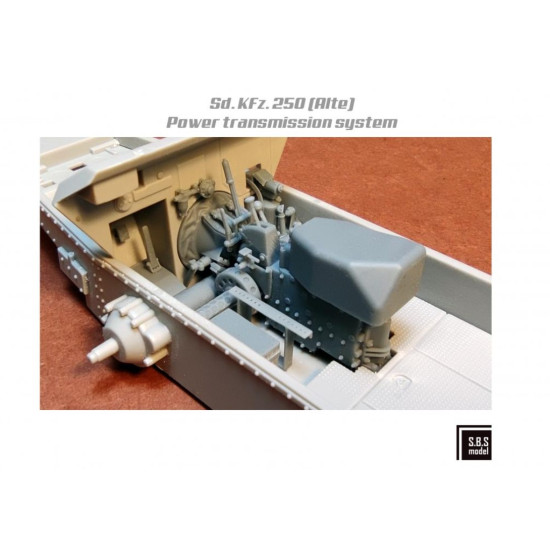 Sbs-3d042 1/48 Sd Kfz 250 Alte Power Transmission System 3d Printed Resin