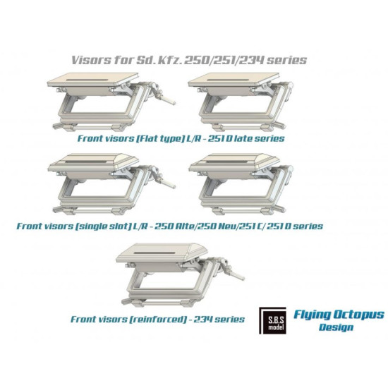 Sbs-3d043 1/35 Sd Kfz 250 Neu / Sd Kfz 251 D Series Visors 3d Printed Resin