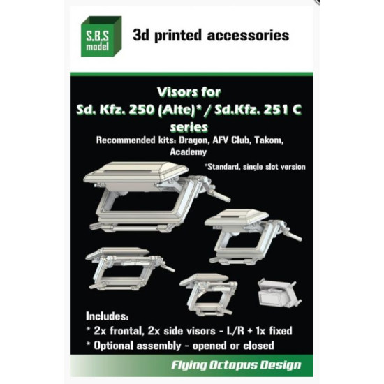 Sbs-3d045 1/35 Sd Kfz 250 Alte / Sd Kfz 251 C Series Visors 3d Printed Resin