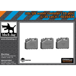 Black Dog 3d35034 1/35 10l Us Water Canister 10 Pcs 3d Printed
