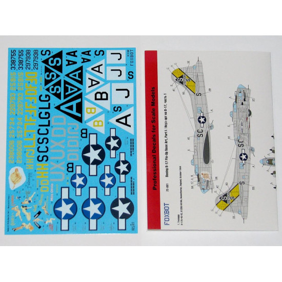 Foxbot 72-081 1/72 B-17f/G Flying Fortress Pin-up Nose Art Part 1 For Academy Airfix Frog Hasegawa Revell Kits