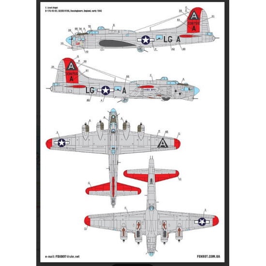 Foxbot 72-081t 1/72 Boeing B-17f/G Flying Fortress Pin-up Nose Art Part 1 And Stencils 72-032 For Academy Airfix Frog Hasegawa Revell Kits