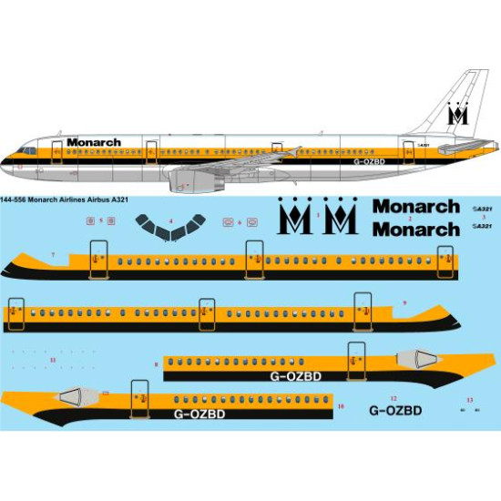 26decals 144-556 1/144 Monarch Delivery Airbus A321 Laser Decal