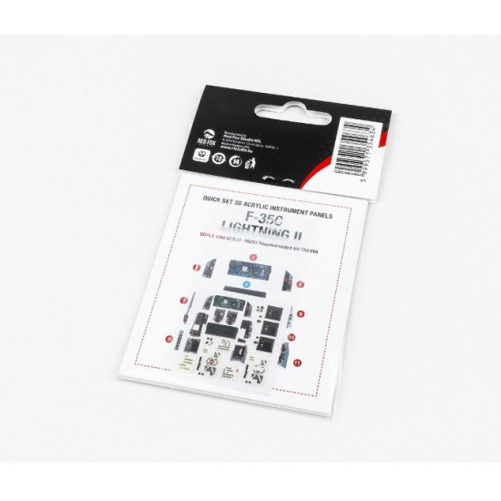 Red Fox Qs-48203 1/48 Lockheed Martin F-35c Lightning Ii 3d Acrylic Instrument Panels
