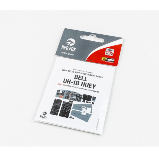 Red Fox Qs-35040 1/35 Bell Uh-1b Huey 3d Acrylic Instrument Panels