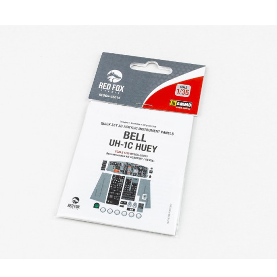 Red Fox Qs-35013 1/35 Bell Uh-1c Huey 3d Acrylic Instrument Panels
