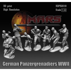 Mars Figures 3dp32018 1/32 German Panzergrenadiers Wwll 3d Print High Resolution