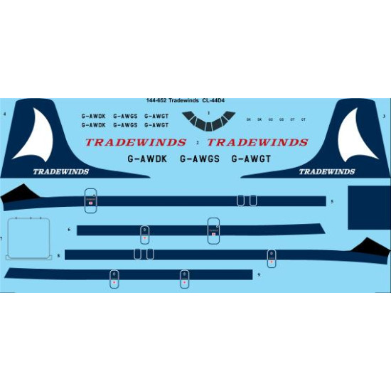 26decals 144-652 1/144 Tradewinds Canadair Cl-44d-4 Laser Decal