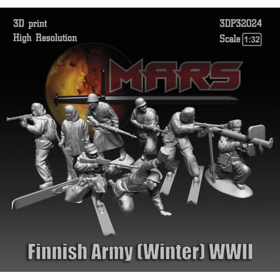 Mars Figures 3dp32024 1/32 Finnish Army Winter Wwll 3d Print High Resolution