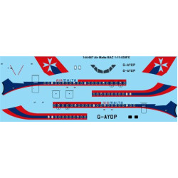 26decals 144-667 1/144 Air Malta Bac 1-11-500 Laser Decal