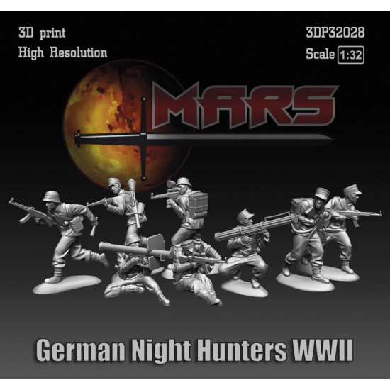 Mars Figures 3dp32028 1/32 German Night Hunters Wwll 3d Print High Resolution
