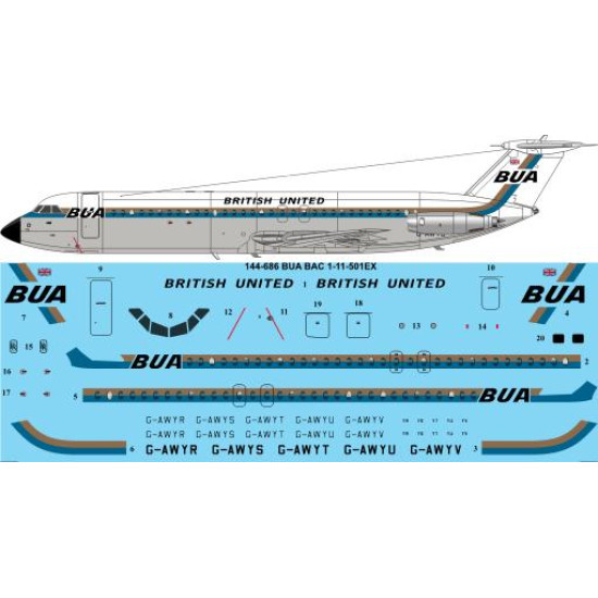 26decals 144-686 1/144 Bua Bac 1-11-501ex Laser Decal