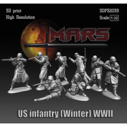 Mars Figures 3dp32039 1/32 Us Infantry Winter Wwll 3d Print High Resolution