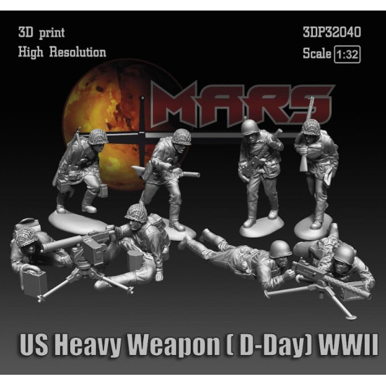 Mars Figures 3dp32040 1/32 Us Heavy Weapon D-day Wwll 3d Print High Resolution