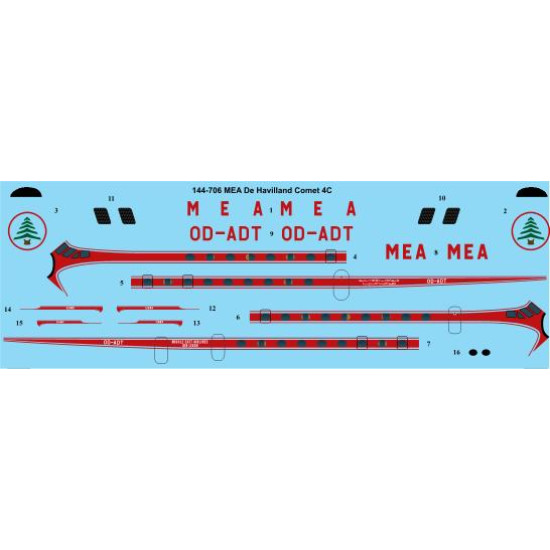26decals 144-706 1/144 Mea De Havilland Comet 4c Laser Decal