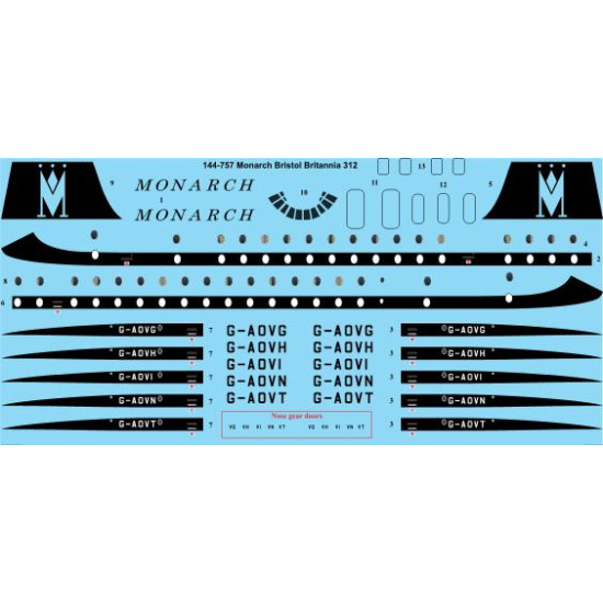 26decals 144-757 1/144 Monarch Bristol Britannia 300 Laser Decal
