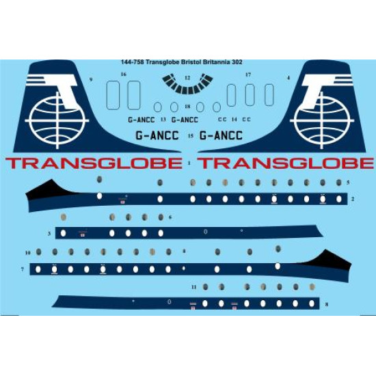 26decals 144-758 1/144 Transglobe Bristol Britannia 300 Laser Decal
