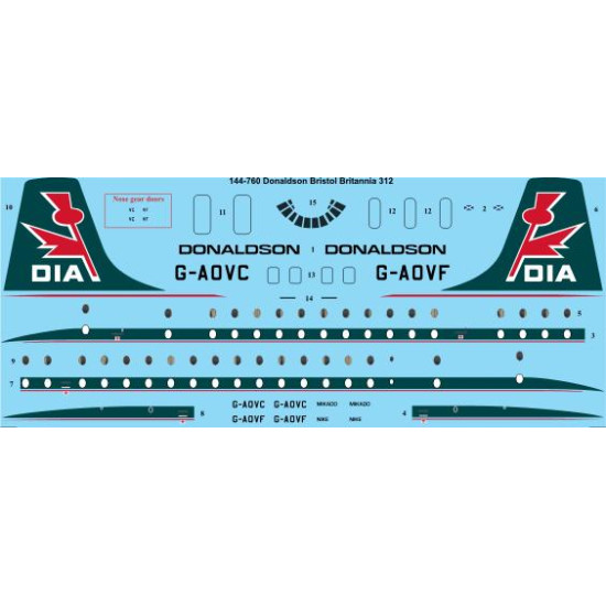 26decals 144-760 1/144 Donaldson Bristol Britannia 300 Laser Decal