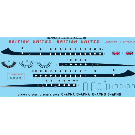 26decals 144-763 1/144 British United Bristol Britannia 300 Laser Decal