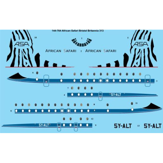 26decals 144-764 1/144 African Safari Bristol Britannia 300 Laser Decal