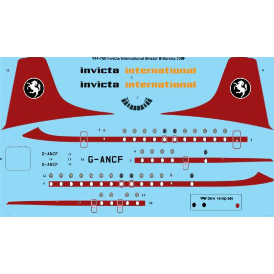 26decals 144-766 1/144 Invicta International Bristol Britannia 300f Laser Decal