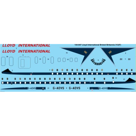 26decals 144-847 1/144 Lloyd International Bristol Britannia 300 Laser Decal