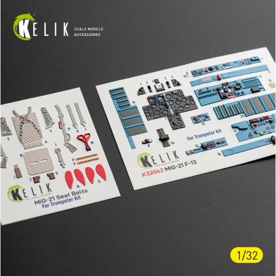 Kelik K32042 1/32 Mig-21 F-13 Export Version - Interior 3d Decals For Trumpeter Kit