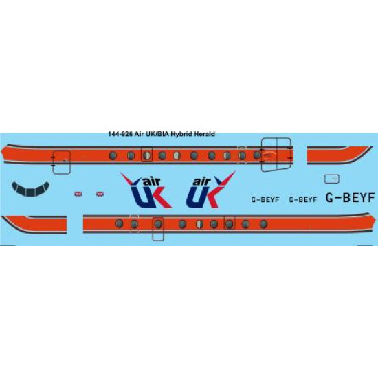 26decals 144-926 1/144 Air Uk Bia Hybrid Hp Herald Laser Decal