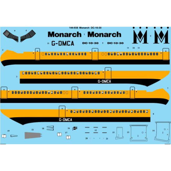 26decals 144-938 1/144 Monarch Mcdonnell Douglas Dc-10-30 Laser Decal