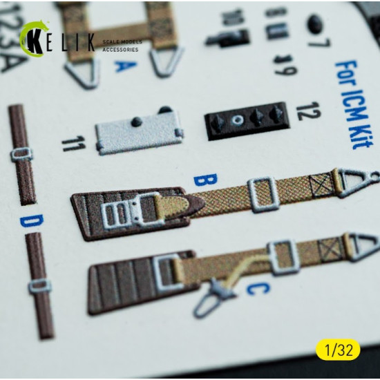 Kelik K32046 1/32 Hs-123a-1 - Interior 3d Decals For Icm Kit