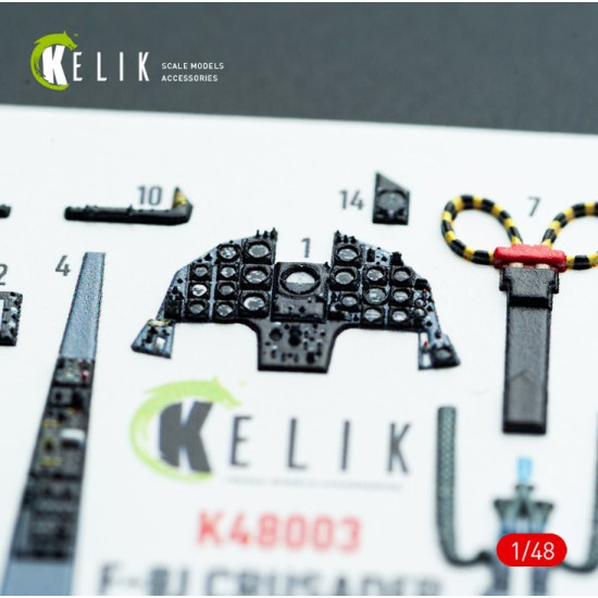 Kelik K48003 1/48 F-8j Crusader - Interior 3d Decals For Hasegawa Kit