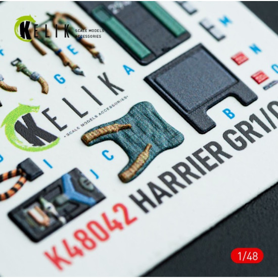 Kelik K48042 1/48 Harrier Gr1/Gr3 Interior 3d Decals For Kinetic Kit