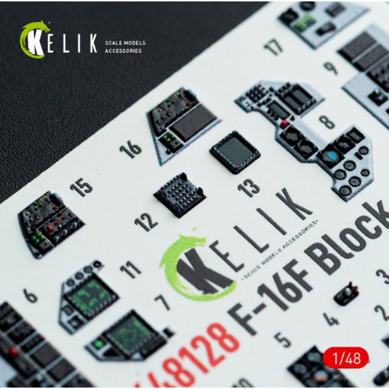 Kelik K48128 1/48 F-16f Block 60 - Interior 3d Decals For Hasegawa Kit
