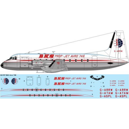 26decals 144-957 1/144 Bks Delivery Avro 748 For Authentic Airliners Kit Laser Decal