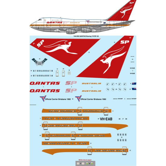 26decals 144-990 1/144 Qantas Delivery Boeing 747sp Laser Decal