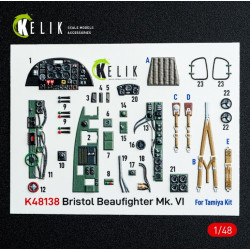 Kelik K48138 1/48 Bristol Beaufighter Mk Vi - Interior 3d Decals For Tamiya Kit
