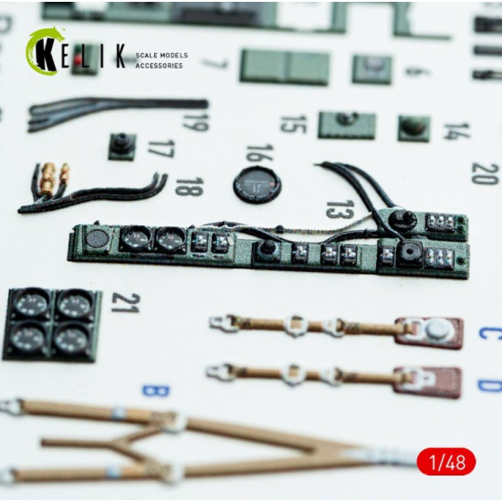 Kelik K48138 1/48 Bristol Beaufighter Mk Vi - Interior 3d Decals For Tamiya Kit