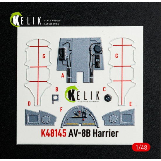 Kelik K48145 1/48 Av-8b Harrier - Interior 3d Decals For Hasegawa Kit