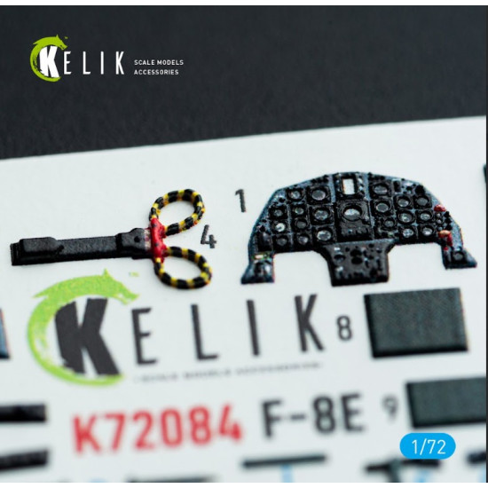 Kelik K72084 1/72 F-8e Crusader - Interior 3d Decals For Academy Kit